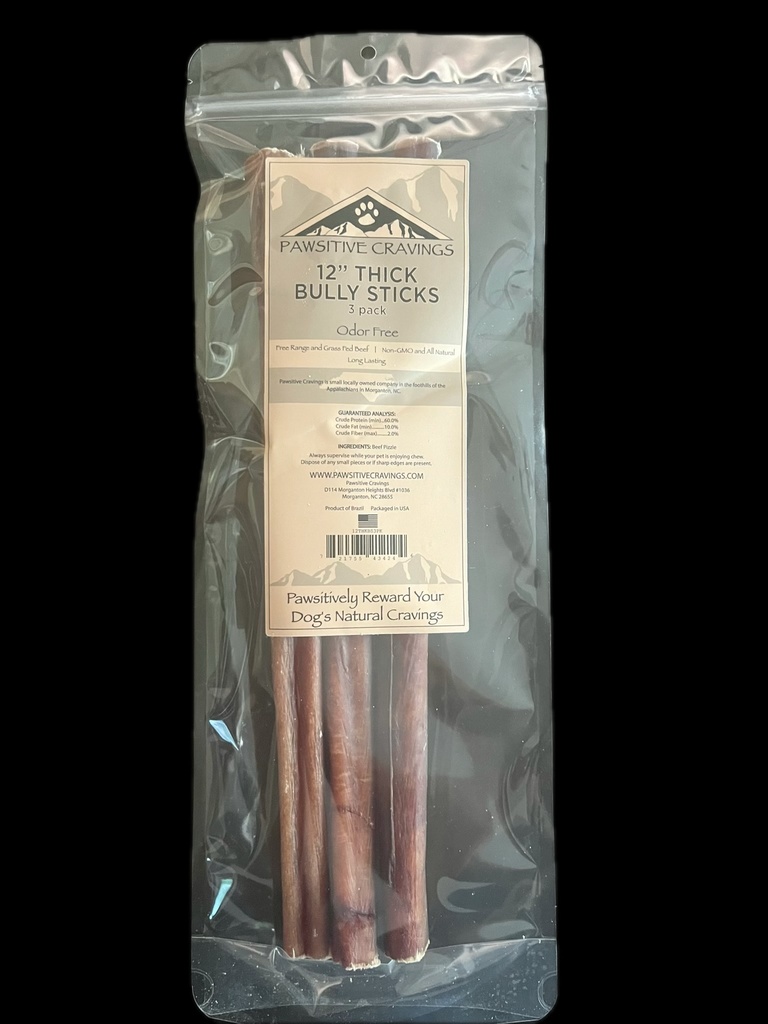 Pawsitive Cravings 12 inch Thick Bully 3PK