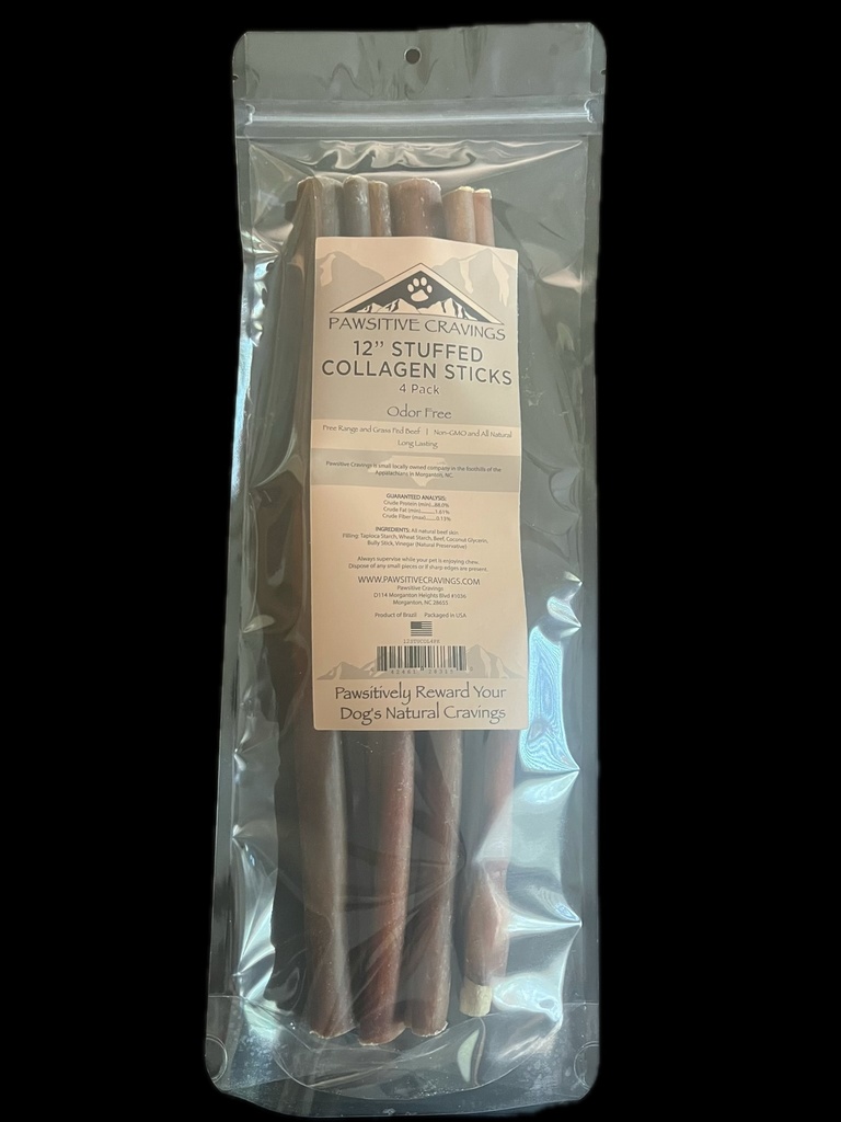 Pawsitive Cravings 12 inch Stuffed Collagen 4PK