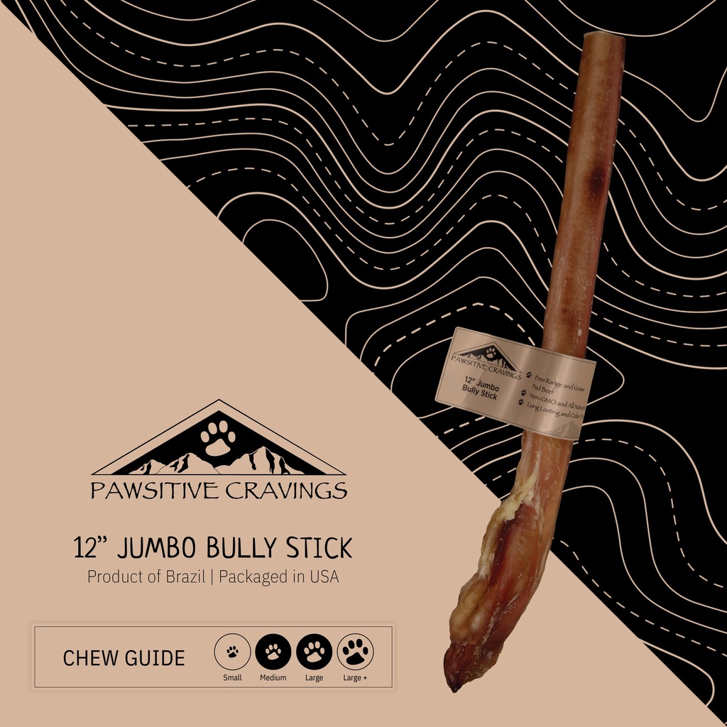 [12JUMBS] Pawsitive Cravings 12 inch Jumbo Bully Stick