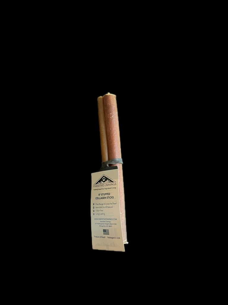 [6STUCOL] Pawsitive Cravings 6 inch Stuffed Collagen Bully Stick Flavor