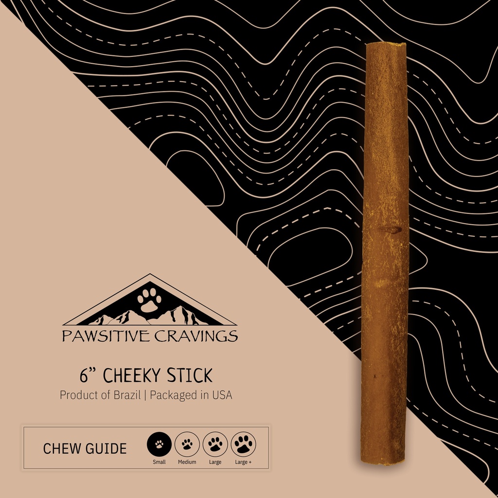 [6CHK100CT] Pawsitive Cravings 100CT 6 inch Cheeky Stick-No Label