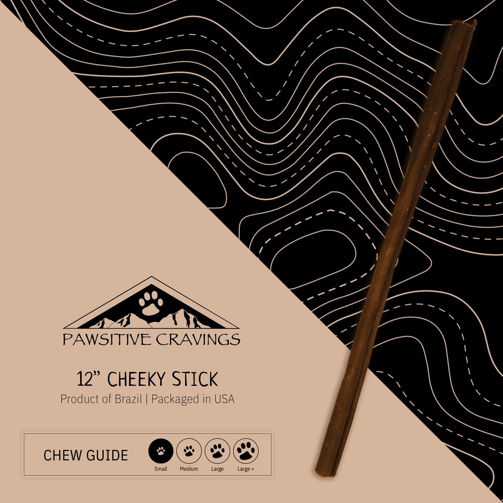 [12CHK100CT] Pawsitive Cravings 100 CT 12 inch Cheeky Stick-No Label