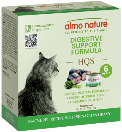 [1253] Almo Nature Digestive Support Formula - Mackerel Recipe with Spinach in Gravy