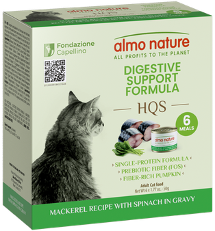 Almo Nature Digestive Support Formula - Mackerel Recipe with Spinach in Gravy